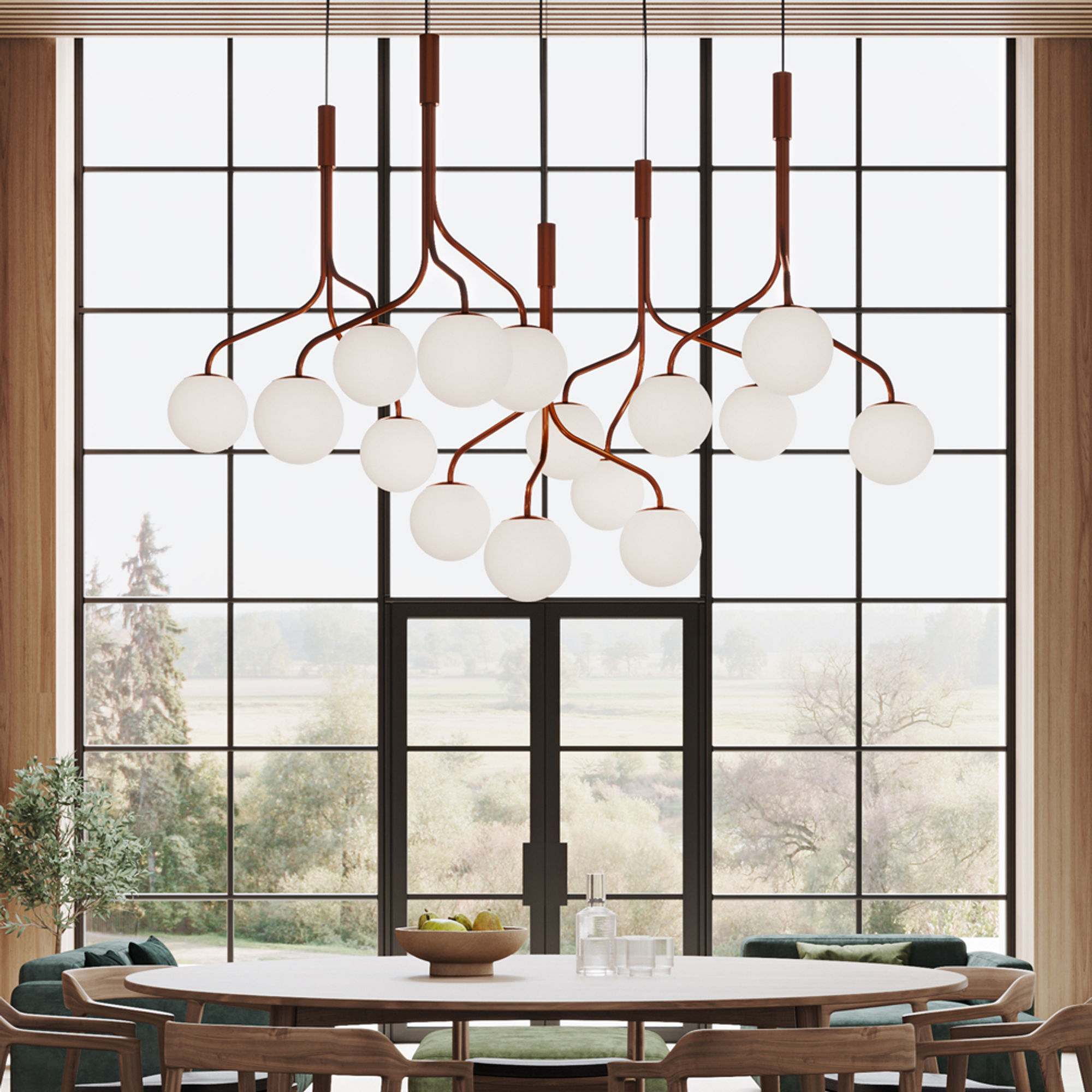 The Curve Cluster Group with Glass Shades by Zero Interior 2