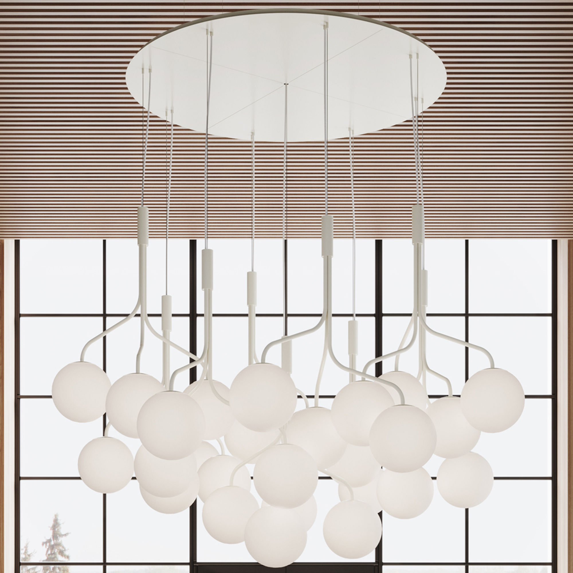 The Curve Cluster Group with Glass Shades by Zero Interior 4